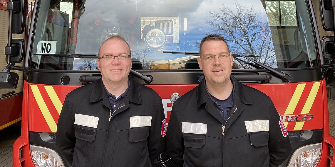  Abteilungskommandant Dominique Wagner (links) und stellv. Abteilungskommandant Daniel Lafer (rechts)